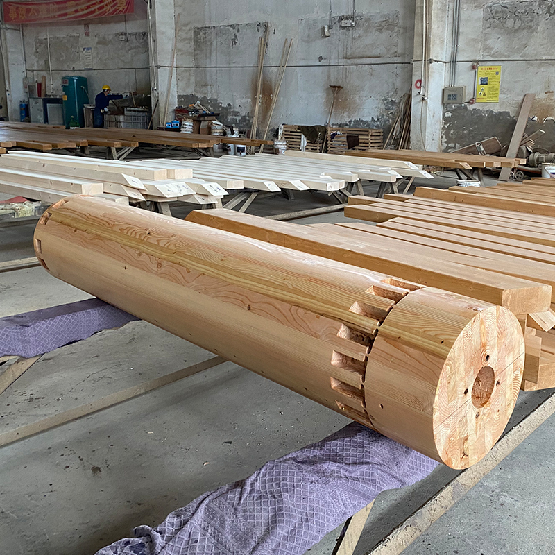 Douglas Fir Round Glulam Columna Douglas Fir Round Glulam Columna