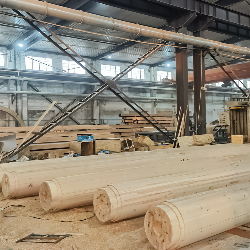 Douglas Fir Round Glulam Columna Douglas Fir Round Glulam Columna