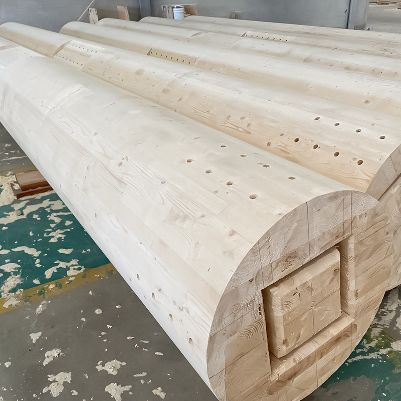 Douglas Fir Round Glulam Columna Douglas Fir Round Glulam Columna