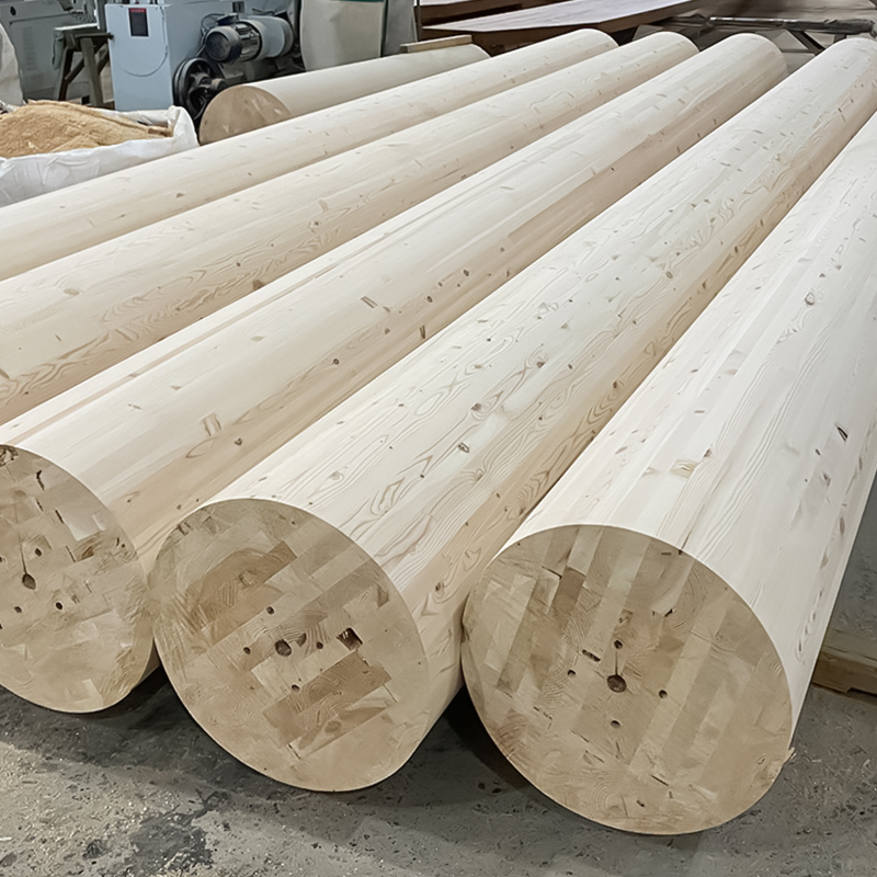 Douglas Fir Round Glulam Columna Douglas Fir Round Glulam Columna
